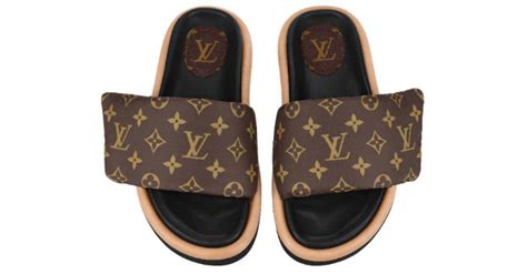 louis vuitton sliders brown.